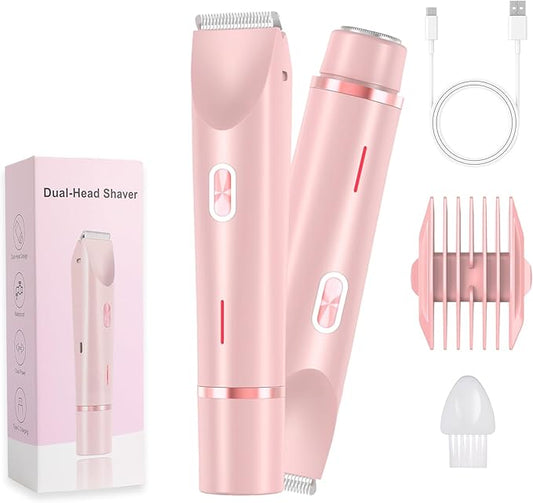 2025 New Electric Womens Shaver, 2-in-1 Women's Body Shaver, Bikini Electric Razor, Wet and Dry Use Body Trimmer for Home (Pink)