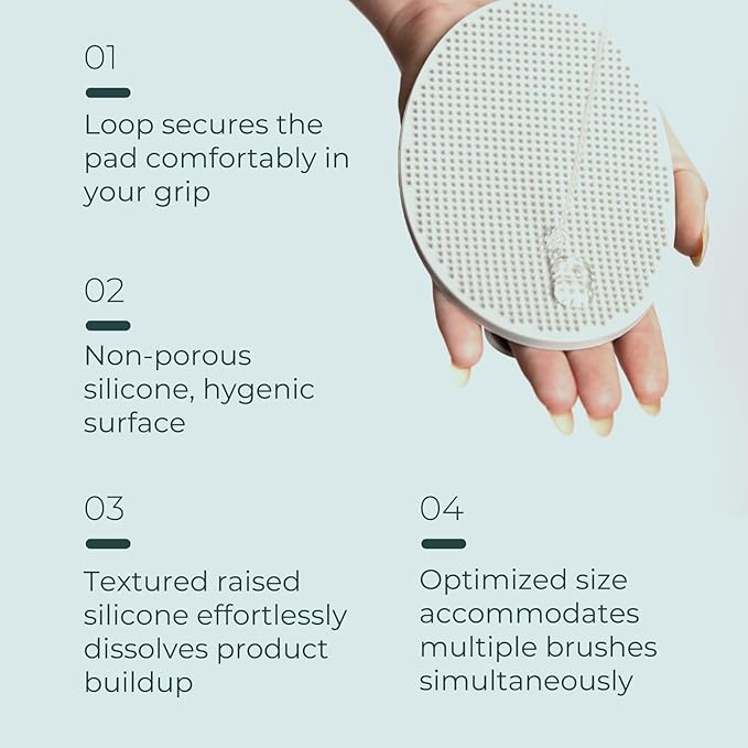 Cleansing Palm Pad | Ergonomic Handheld Brush Cleaner | Silicone Textured Scrub Pad for Deep Cleaning | Travel-Size, Beauty Tool