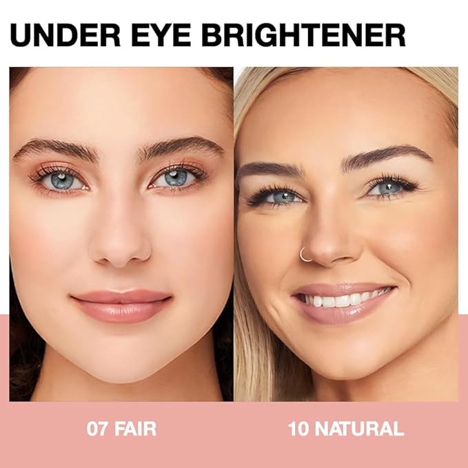 evpct 2Pcs under Eye Corrector Brightener Concealers for Older Women Dark Circles, under Eye Cream Pot Concealer Full Coverage Peach Color Corrector Makeup, Nourishing Waterproof Natural, 07&10