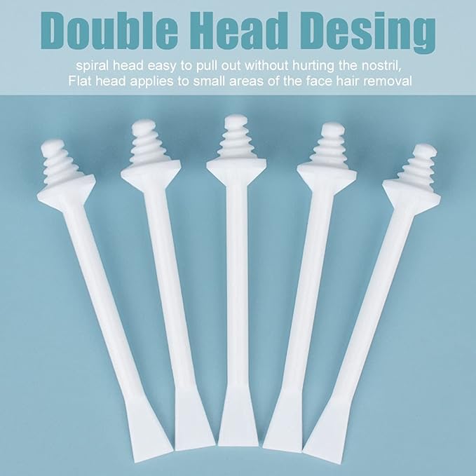 Plastic Wax Applicator Sticks and Disposable Spatulas - 50 Pieces for Nostril Cleaning, Nose Hair Removal, and Waxing