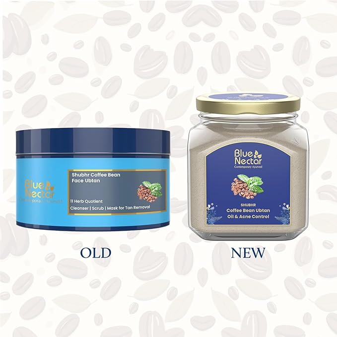 Blue Nectar Coffee Bean Natural Cleanser, 3-in-1 Cleanser, Face Scrub & Face Pack for Skin Repairing & De tan Removal, 100% Natural with Multani Mitti Powder (3.52 Oz11 Herbs)