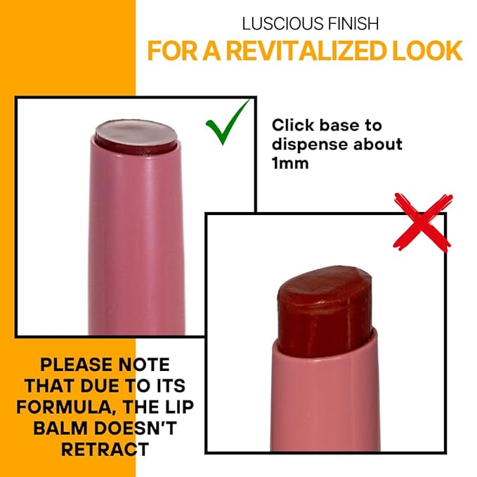 Lip Balm Hydrating for Dry and Chapped Lips Tinted Subtle Color Non-Sticky Juicy Finish | Peach