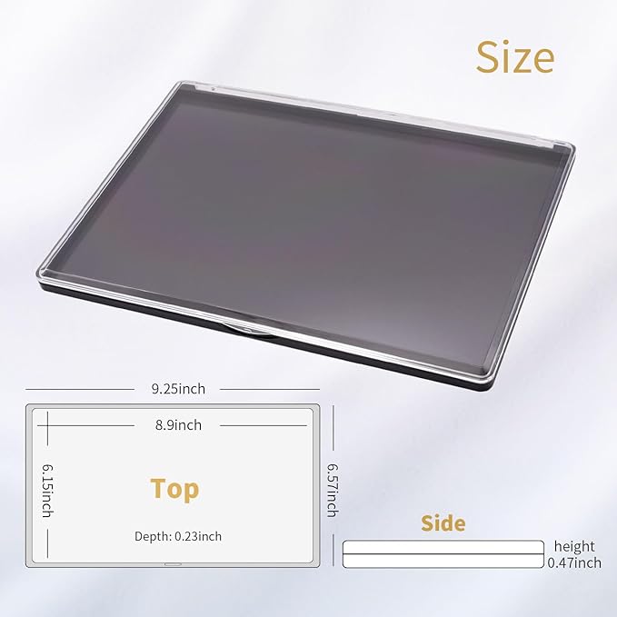 AJLTPA Magnetic Makeup Palette with Clear Top, Empty Eyeshadow Pan Dispensing Storage Box with 40Pcs Adhesive Metal Stickers for DIY Cosmetics Blush Powder(XL Large - 9.25"x6.57")