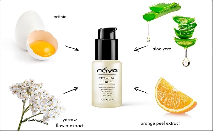 RAYA Advanced Anti-Aging Face Serum | Radiance-Boosting, Lightening Serum for All Skin Types | Vitamin C Skincare for Discoloration Correction & Complexion Improvement