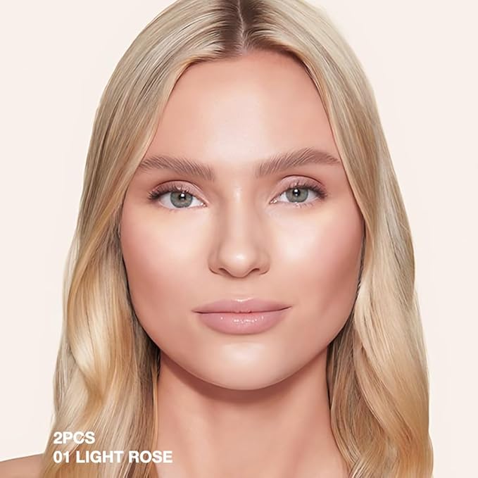 evpct 2Pcs Pink under Eye Corrector Brightener Concealers for Older Women Dark Circles, under Eye Cream Pot Concealer Full Coverage Peach Color Corrector Makeup, Nourishing, Light Rose