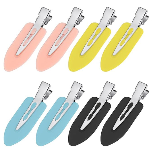 8Pcs No Bend No Crease Hair Clips - Styling Duck Bill Clips Alligator Hair Barrettes for Styling Sectioning Small Gifts for Women Girl Salon Hairdressing Bangs, Yellow & Blue & Pink & Black