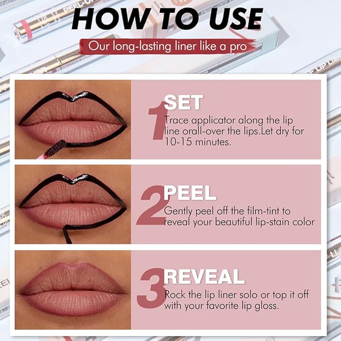 Matte Lip Gloss Stain-Peel Off Lip Liner Tattoo, Light Taupe Lip Tint，Long Lasting Peel Off Lip Stain, Waterproof Transfer-proof Lip Mask Lip Liner Peel Off Lip Gloss,Stayn Lip Makeup. #04