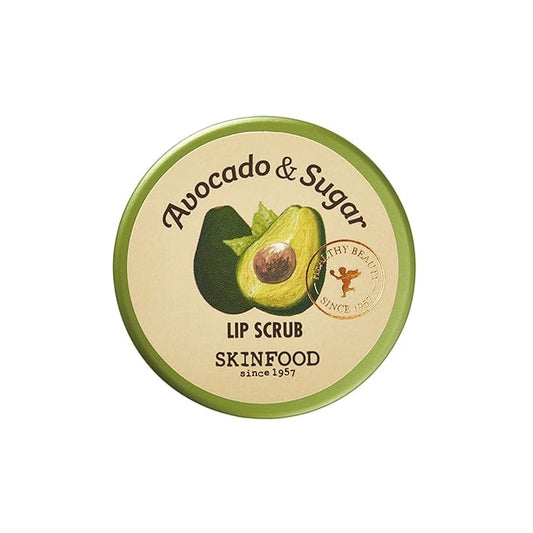 SKINFOOD Avocado Rich Lip Scrub 14g - Removes Dead Skin and Lip Nourishing & Moisturizing and Minerals, Soft Smooth Lips Scrub - Plump Lip Scrub - Dead Skin Lip Scrub for Smooth and Plump Lips