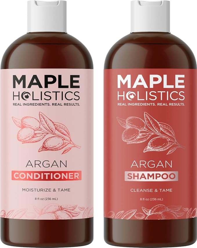 Argan Oil of Morocco Shampoo and Conditioner - Sulfate Free Shampoo and Conditioner Set for Color Treated Hair - Volumizing Shampoo and Conditioner for Men and Women for Curly Frizzy Dry Damaged Hair