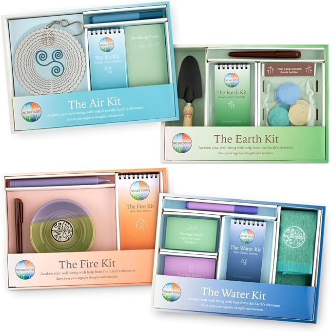 The Earth Kit by Two Sage Sisters - Self Care Kit with Seed Paper Disks, Notebook, Marker, and Shovel, Pamper and Self Care Gifts for Women and Men, Mens and Womens Care Package for Wellness