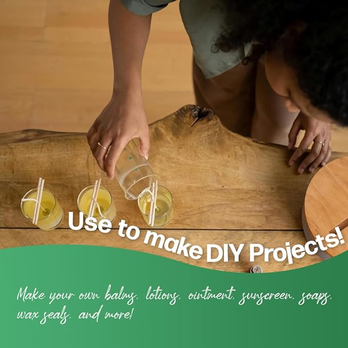 Yellow Beeswax Pellets 1lb (16oz), Pure, Natural, Cosmetic Grade, Organic, Bees Wax Pastilles, Triple Filtered, Great For Candle Making, Soap, Food Wrap, DIY Lip Balms, Lotions