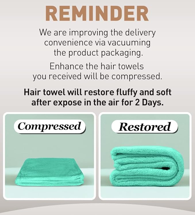 Hicober Microfiber Towel, Turbans for Wet Hair, Drying Wrap Towels for Curly Hair Women Towel Wrap for Kids-Purple,Green,Grey-Pack of 3