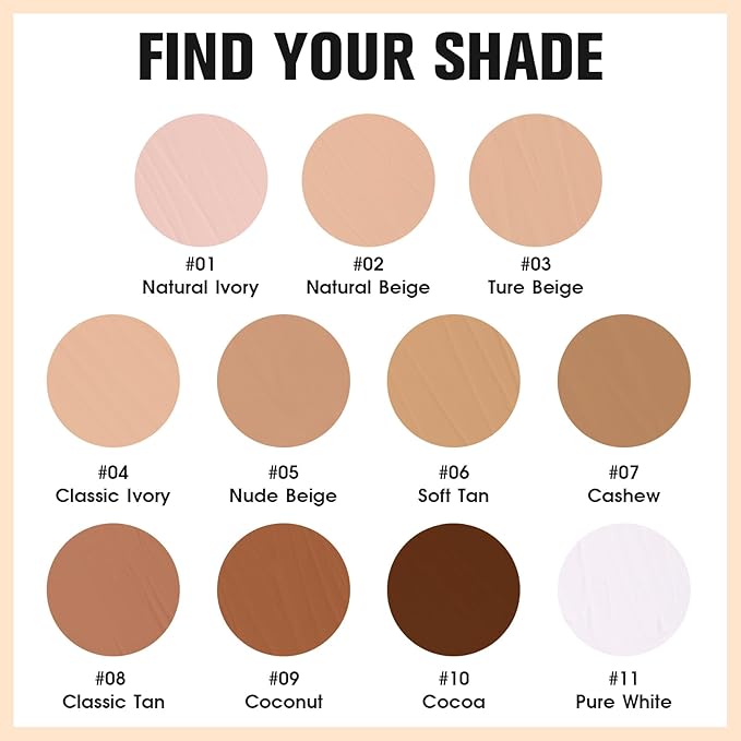 UCANBE Matte Liquid Foundation with Brush, Skincare Serum Foundation Face Makeup with Hyaluronic Acid, Medium to Full Coverage Waterproof Oil Control Longwear, for Mature Skin, Cocoa, 1 fl. oz.