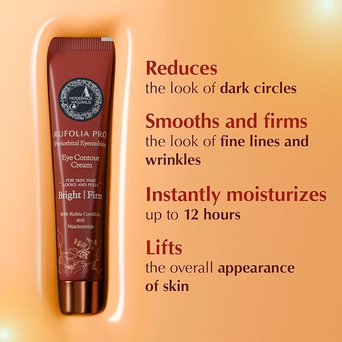 Rufolia Pro Periorbital Eyemulsion – Brighten, Firm, and Moisturize Eye Area – Ayurveda-Inspired Formula with Manjistha, Niacinamide & Hyaluronic Acid – 0.53 oz (15 g)