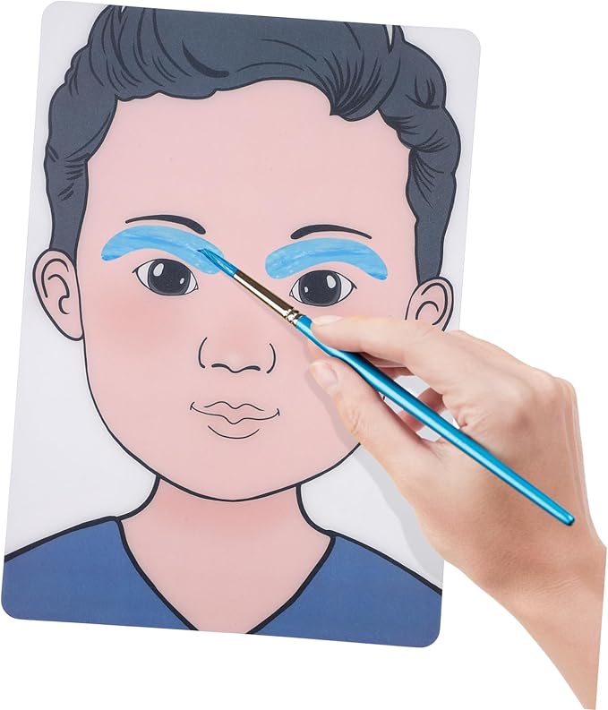 ADOCARN 2pcs Makeup Practice Board Makeup Training Face Colored Makeup Template Painting Exercise Template Cosmetic Makeup Template Eyelid Face Board Double Eyelid Plastic Child Face Paint