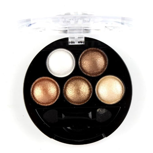 Mallofusa 5 Colors Eye Shadow Palette Powder Metallic Shimmer Eyeshadow Palette (Golden Frenzy) 4.7oz