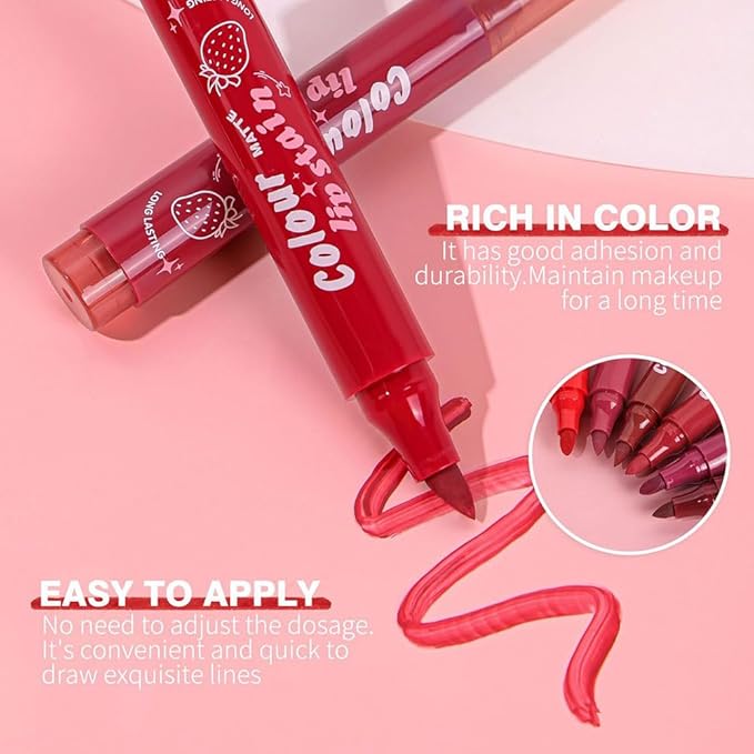 Lip Stain, Waterproof lip tint, Matte Color Look, Longlasting All Day Wear Lip Color, Smudge Proof Natural Finish, Precise Chisel Tip Marker,non sticky lip gloss,kiss proof lip color 06#