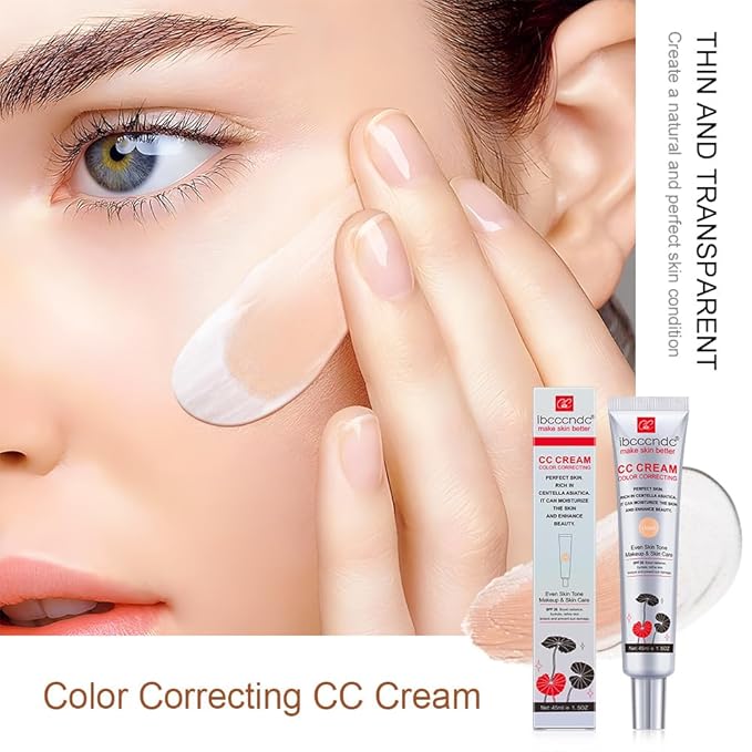 Color Correcting CC Cream,Invisible Pores Cream Foundation And Invisible Pores Concealer,CC Cream Foundation Rich In Centella Asiatic, Moisturizing And Waterproof CC Cream With Spf 25 (DARK)