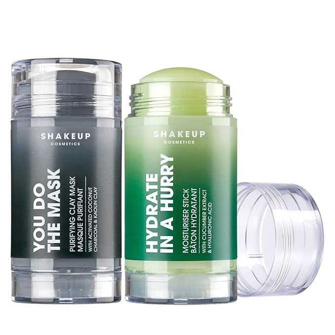 Shakeup - Skin Stix Duo, Mens Skincare Gift Set, Moisturiser Stick + Charcoal Mask Stick, Hydrates and Nourishes Skin, 2 x 35gr
