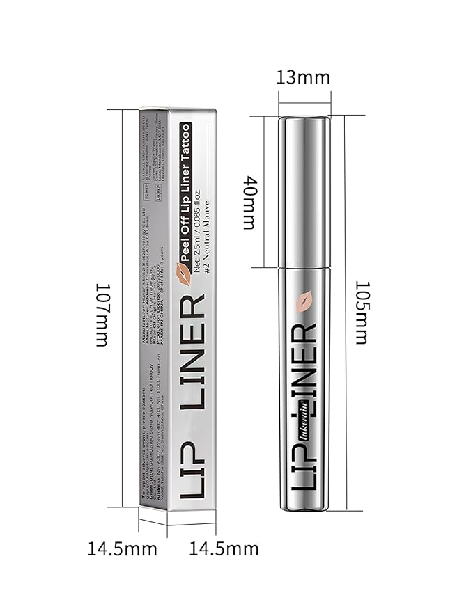 Erinde Lip Liner Peel Off Lip Stain, Long Wear Tattoo Lip Liner with Tweezer, Matte Peel Off Lipliner Stain, Long Lasting, Waterproof, Transfer-proof, Easy to Use & Natural Finish, Neutral Mauve