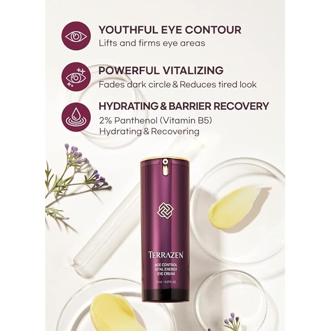 Age Control Vital Energy Eye Cream 0.57 fl. Oz. (17ml), Plant Stem Cell + Real Protein + Hyaluronic Acid + Vitamin infused eye cream, Wrinkle Care Eye cream, K-Beauty