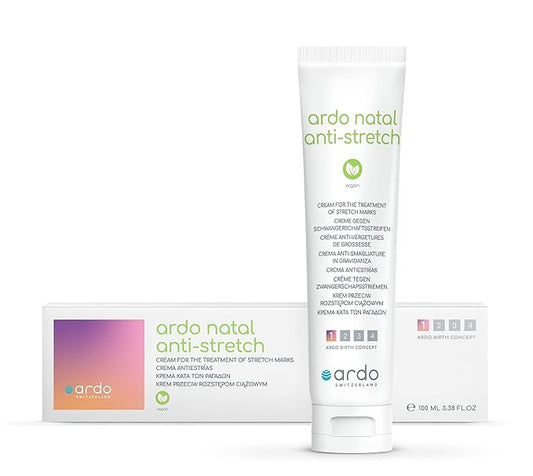 ARDO Anti-Stretch Mark Cream, Swiss Formula. Helps Prevent & Reduce Stretch Marks During Pregnancy & After Birth, Cruelty-Free, Vegan & Fragrance Free, Made in Europe, (100ml/3.4 fl.oz)