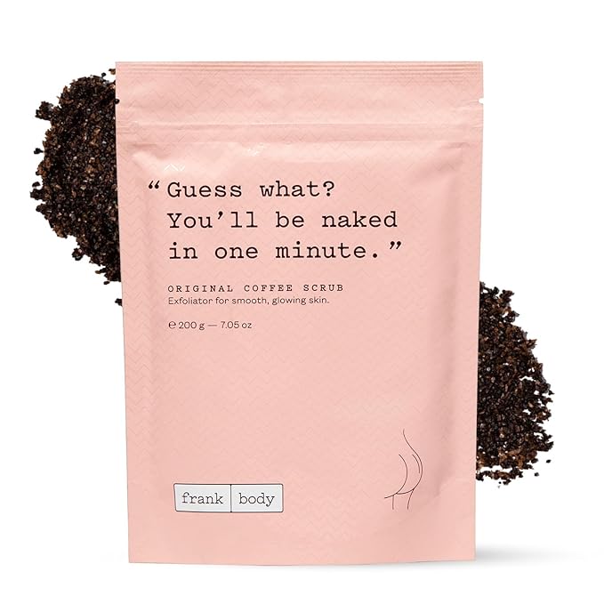 Frank Body Original Coffee Scrub, 7.05oz | Natural & Cruelty Free Exfoliating Body Scrub | Hydrating Vegan Scrub Skin Care For Stretch Marks, Acne, Cellulite | 1ct