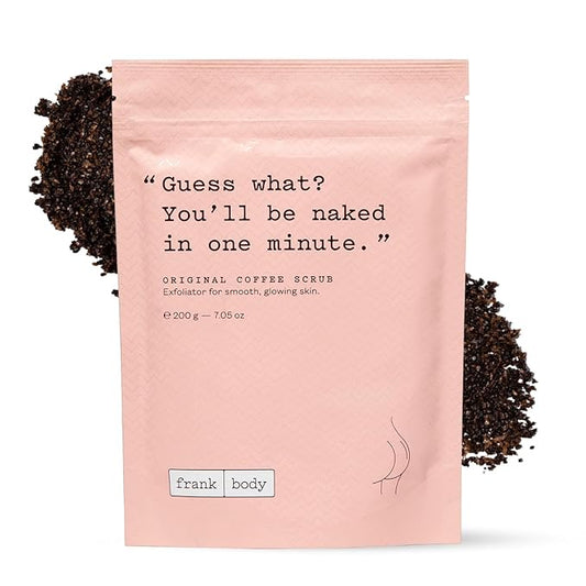 Frank Body Original Coffee Scrub, 7.05oz | Natural & Cruelty Free Exfoliating Body Scrub | Hydrating Vegan Scrub Skin Care For Stretch Marks, Acne, Cellulite | 1ct