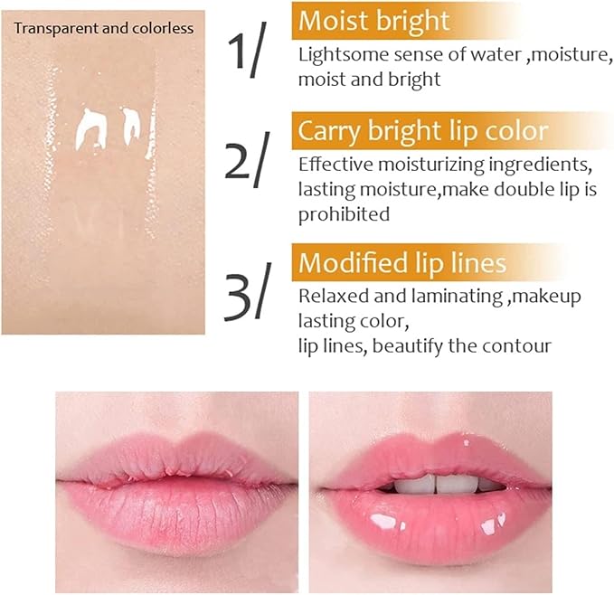 Vitamin E Lip Plumping Serum, Lip Hyaluronic Lip Plumper, Lip Plumping Serum Instant Lip Balm for Moisturize, Eliminate Dryness Wrinkles Enhances Plump Gloss (3PC)