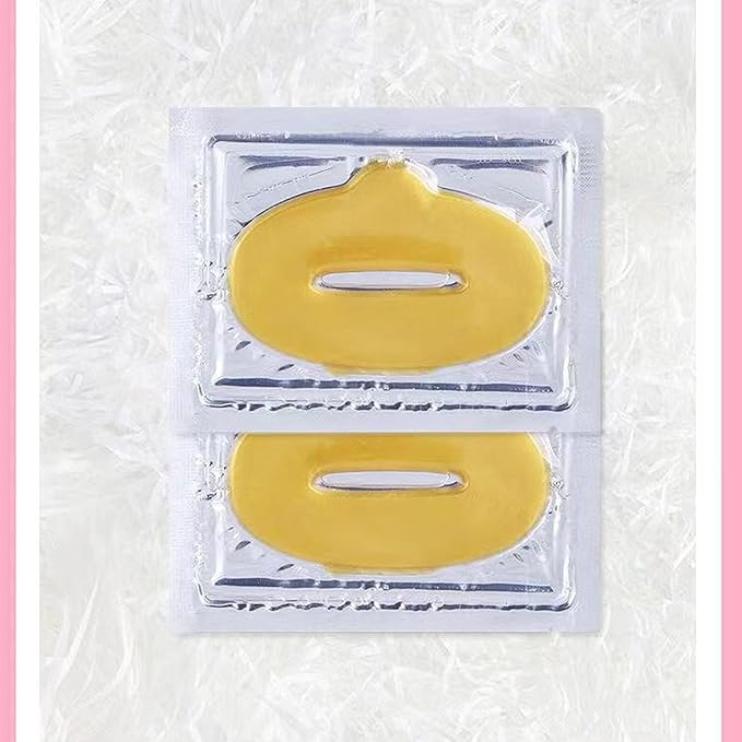 30 pieces of Moisturizing Collagen Crystal Lip Mask - Anti-Ageing & Anti Chapped, Reduce lip Wrinkles, Fade Lip Color, Make Skin Smooth And Firm Collagen Lip Pieces (Gold)