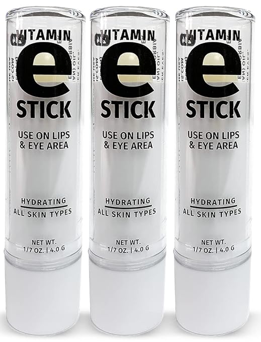 Reviva Labs Vitamin E Stick Balm - Soothing Moisturizer for All Skin Types, Dry Skin Relief, 1/8 oz (3 Pack)
