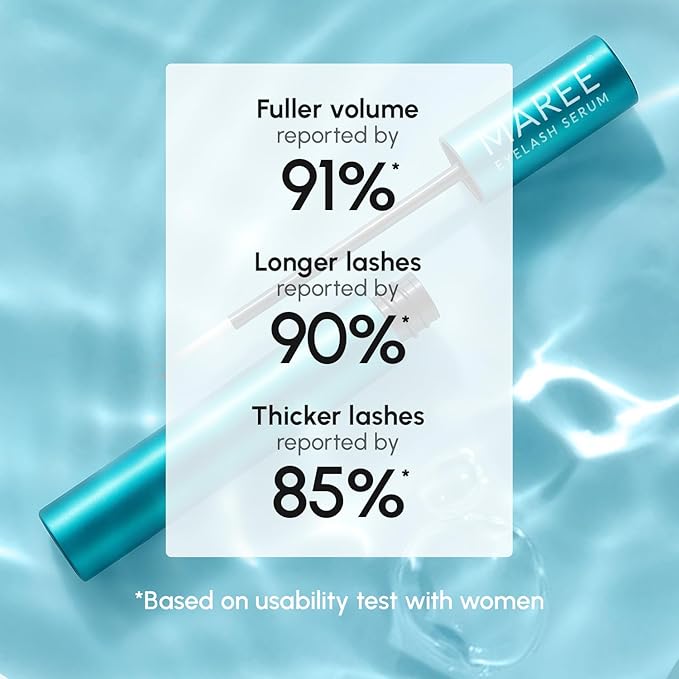 MAREE Eyelash Serum To Grow Lashes & Brows - Eye Lash Serum for Eyelash Growth Without Prostaglandin - Rapid Enhancing Lash Growth Eyebrow Boost Oil - Sérum De Pestañas Suero Para Pestañas Crecimiento