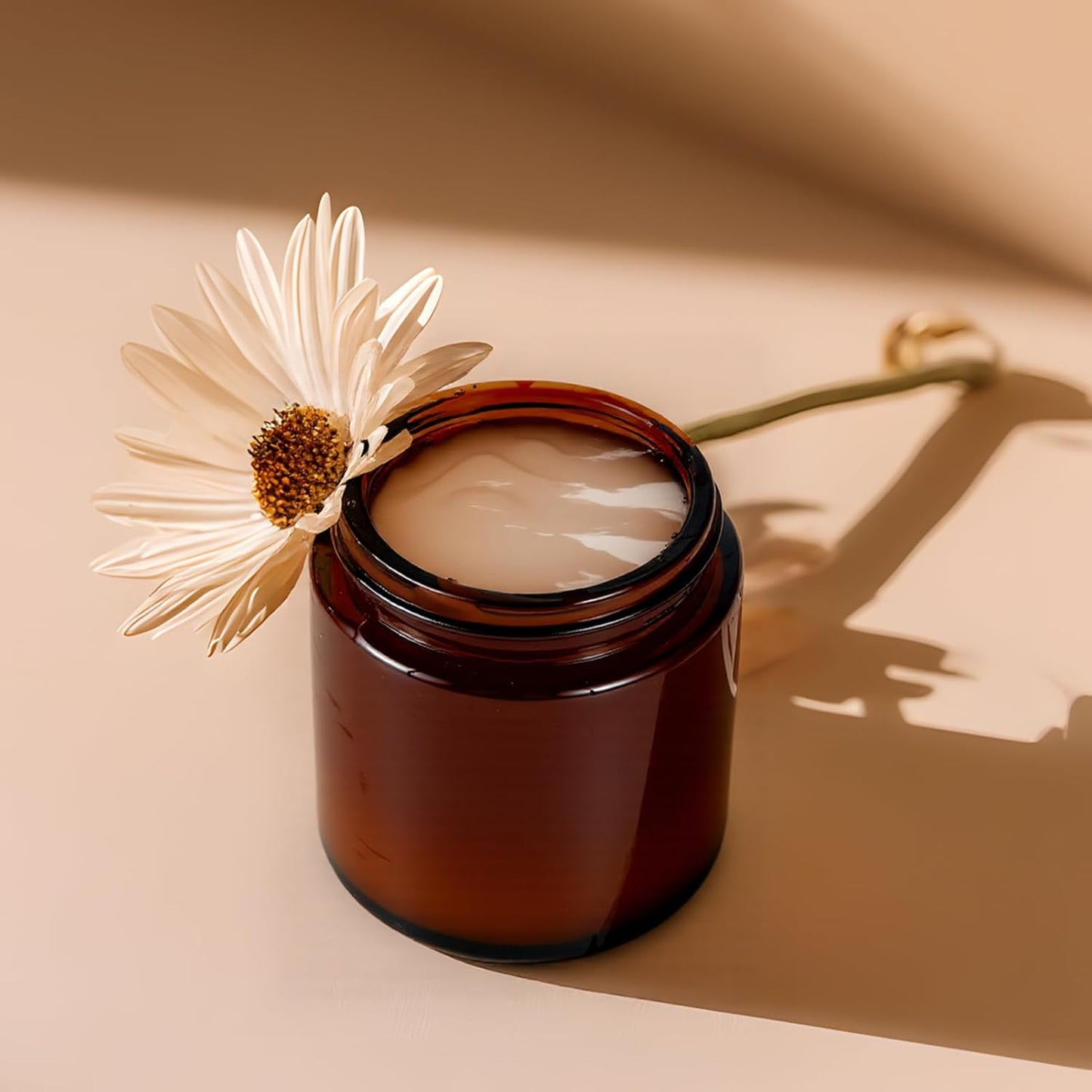 4 oz Glass Jars with Lids, Hoa Kinh 40 Pack Amber Small Glass Jars with Black Lids Empty Cosmetic Containers Airtight Round Glass Jar for Lotions, Powders and Ointments