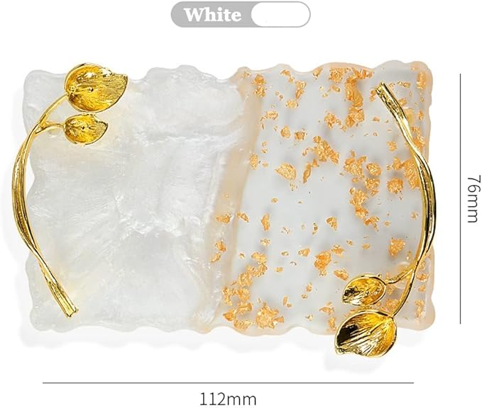 2023 Retro Nail Art Palette, Nail Painting Mixed Color Palette with Leaves Handle, Nail Holder Gel Color Makeup Display Board Pallet (White)