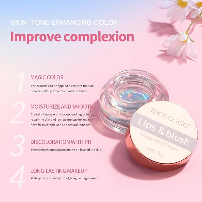 Color Change Blush Clear Liquid Blush Cream Moisturizing Blusher Halo dyeing naturally Blush Rouge Multi-use Makeup Cream For Cheeks Face Lips Waterproof Blush Gel Lip Oil (#4)