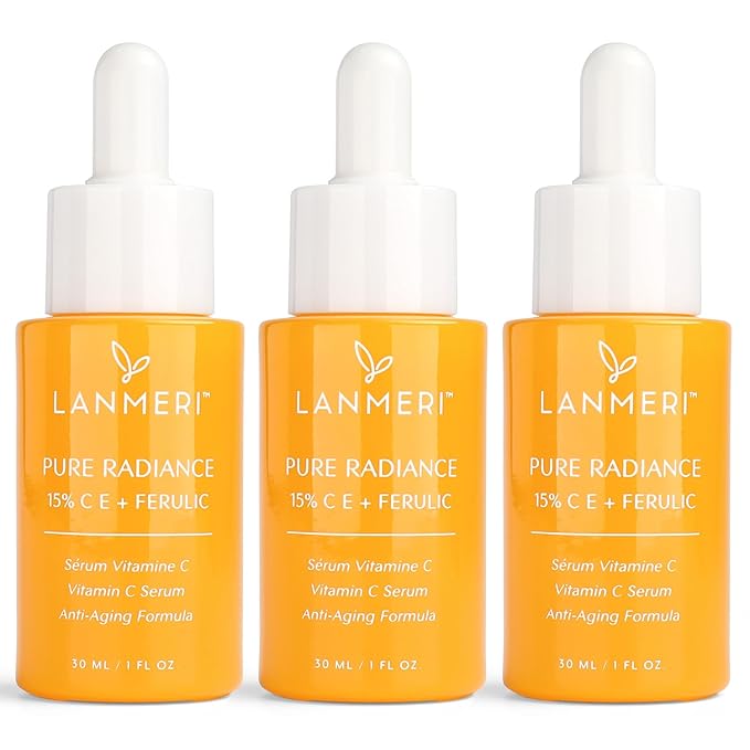 Vitamin C Face Serum 3pack- CE Ferulic Facial Serum with 15% Pure L-Ascorbic Acid, Ferulic Acid, Vitamin E, & Hyaluronic Acid - Anti Aging, Anti Wrinkle Skin Brightening Dark Spot Corrector