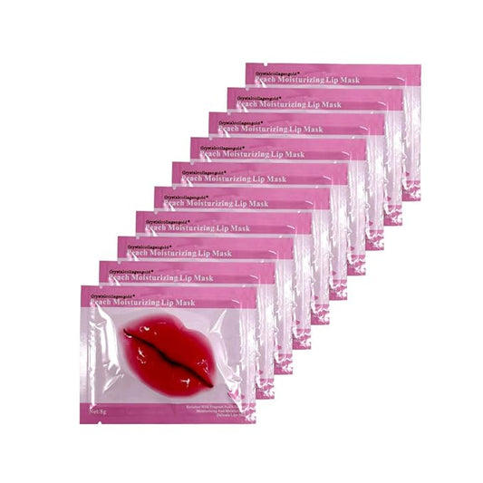 Adofect 30 Pieces Peach Moisturizing Collagen Lip Masks Crystal Lip Care Gel Pads Patches, Mouth & Lips Age Defying Masques - Great for Anti-Chapped, Anti-Wrinkle, Plump Your Lips, Rose Red