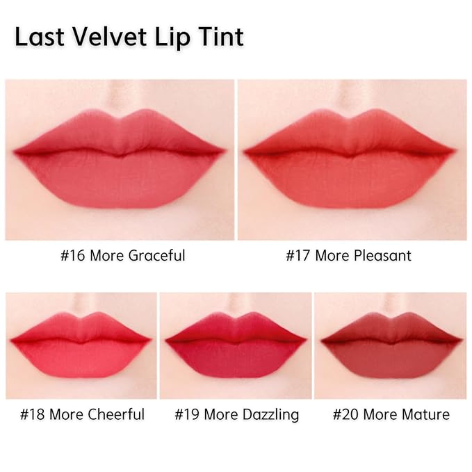 BBIA Last Velvet Lip Tint - Soft & Creamy Matte Finish Lip Stain, Blur Effect with Velvety Texture, Long-Lasting, High Pigment, Lightweight, Non-Drying, Korean Lip Makeup (20 MORE MATURE)