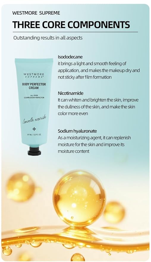 Body Perfector Cream,All-Over Complexion Perfector, Concealer Evens Skin Tone Sweat-Proof Non-fading Makeup, Long-Lasting CC Foundation, Waterproof Transfer-Resistant Skin Tint (LICHT)