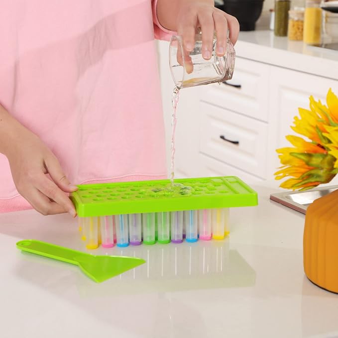 Maitys 2 Sets Lip Balm Tray and Spatula Portable Lip Balm Filling Tray and Spatula Set Lip Balm Tube Holder Lip Balm Tubes Tray Lip Balm Containers Lip Gloss Making Kit(Green)