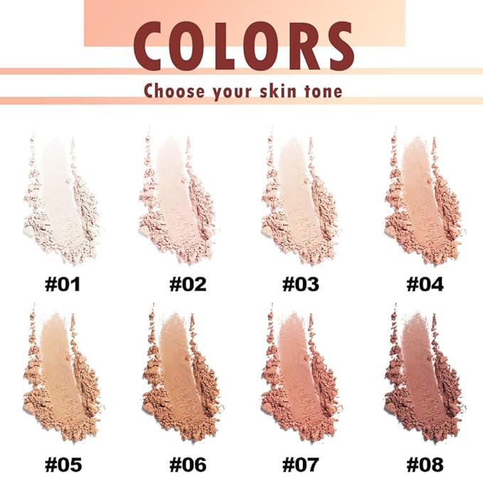 Oil Control Face Pressed Powder, Matte powder setting powder, long-lasting and waterproof loose powder, Flawless Lightweight Face Cosmetics, Cruelty-free, (02, 1 Pcs)