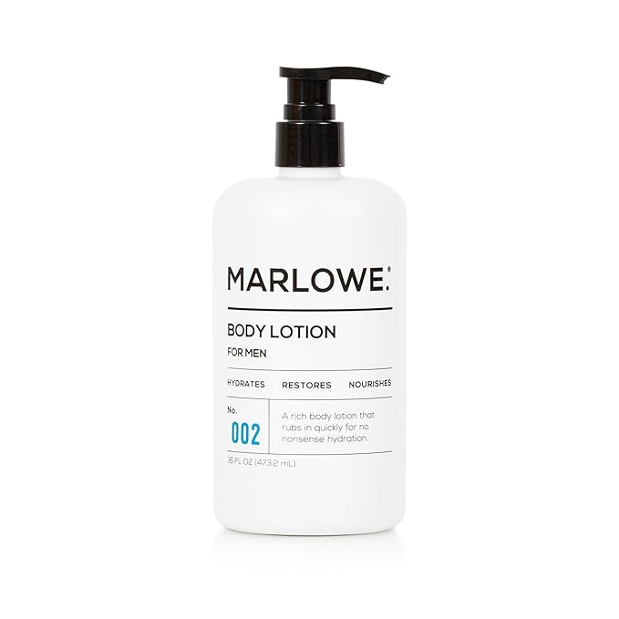 MARLOWE. No. 002 Body Lotion 16 oz Pump, Original, Revitalizing Dry Skin Lotion with Aloe Vera & Amino Acids, Hydrates & Nourishes, Sage & Fir Scent