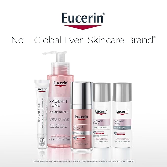 Eucerin Radiant Tone Night Cream, Dark Spot Corrector with Thiamidol, Night Moisturizer for Face Helps Visibly Reduce the Look of Persistent Dark Spots, All Skin Types, 1.7 Oz Bottle