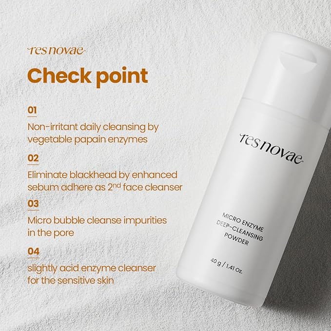 Enzyme Cleansing Powder – 40g (1.41 oz) – Purifies Pores, Removes Blackheads & Whiteheads, With Papain Enzyme for Smooth & Clear Skin | Low pH, Non-Irritating, For Sensitive Skin