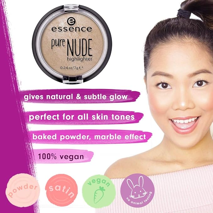 essence | Pure NUDE Highlighter, 10 Be My Highlight | Natural and Subtle Glow | Vegan & Cruelty Free | - Beige