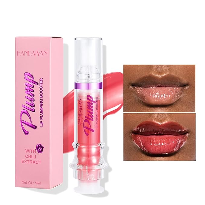 Natural Spicy Lip Plumping Booster Lip Plumping Oil，Lip Plumper Gloss, Ultra-Hydrating & Nourishing Plump and Pout Lip Plumper, Glossy Finish Fuller Lip Plumping Lip Gloss for Women Girls(05#)
