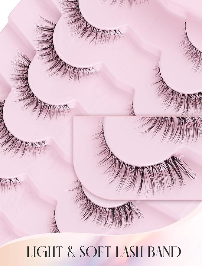 Lashes Natural Look False Lashes Wispy Lashes Fake Eye Lashes Strip Lashes Natural Eyelashes Wispy Natural Lashes UP24