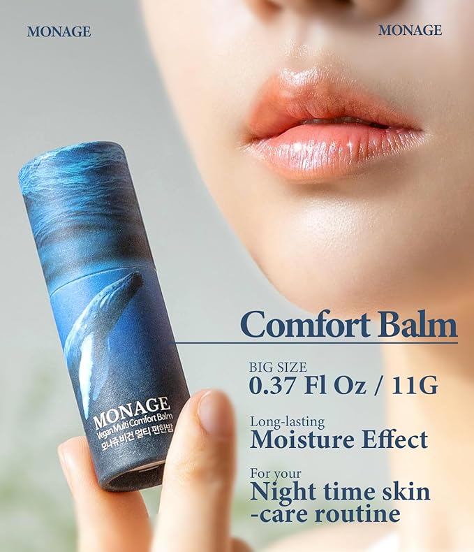 Korea Vegan & Nourishing & Moisturizing Lip Care Made from 100% Natural Ingredients, Organic Moisturizer for Dry, Cracked Lips & Skin, Long-lasting Lip Balm, Comfort, 0.38 Ounce