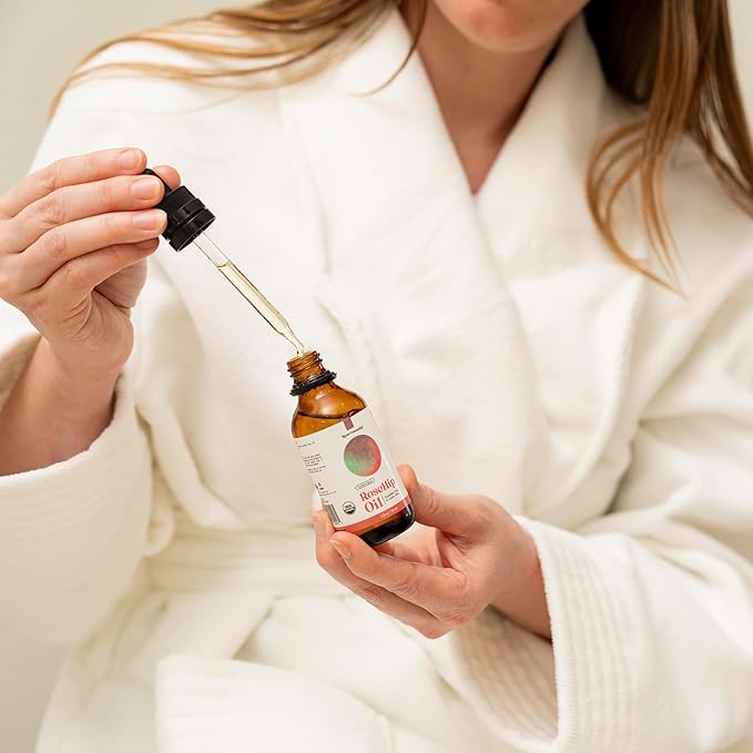 Organic Rosehip Oil, Cold Pressed Rosehip Oil for Face, Skin Care, Gua Sha, and Hair Care, USDA Certified Organic 100% Pure, Hexane Free, 4 Fl Oz.