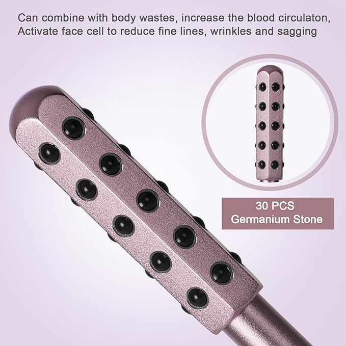 Germanium Beauty Stone Roller for Uplifting Face Massager Roller (Rose Gold)